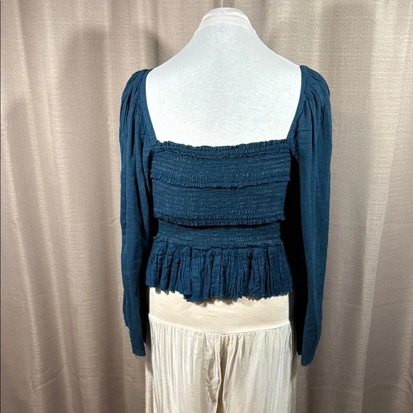Free People Deep Blue Blouse - Picture 5 of 9